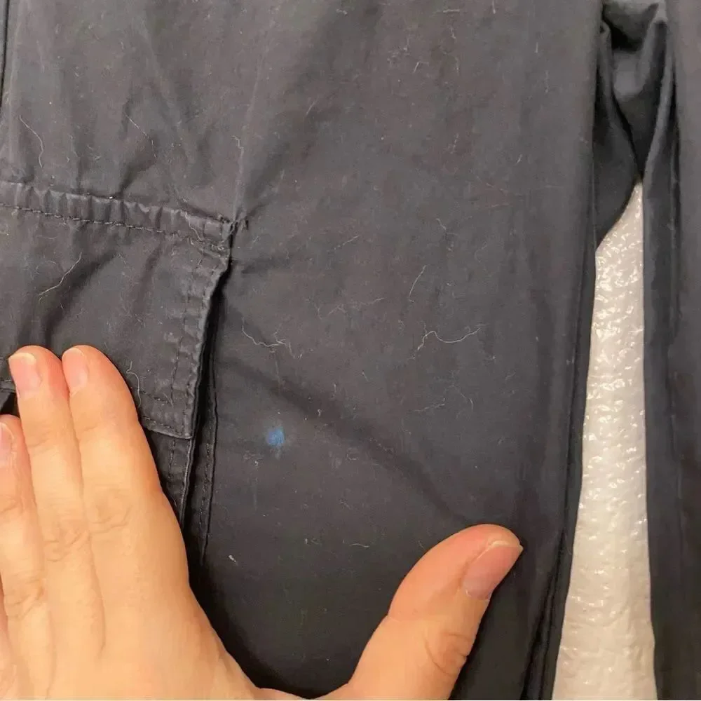 Old Navy high waisted wide leg Pull-on black cotton cargo pants M 8
